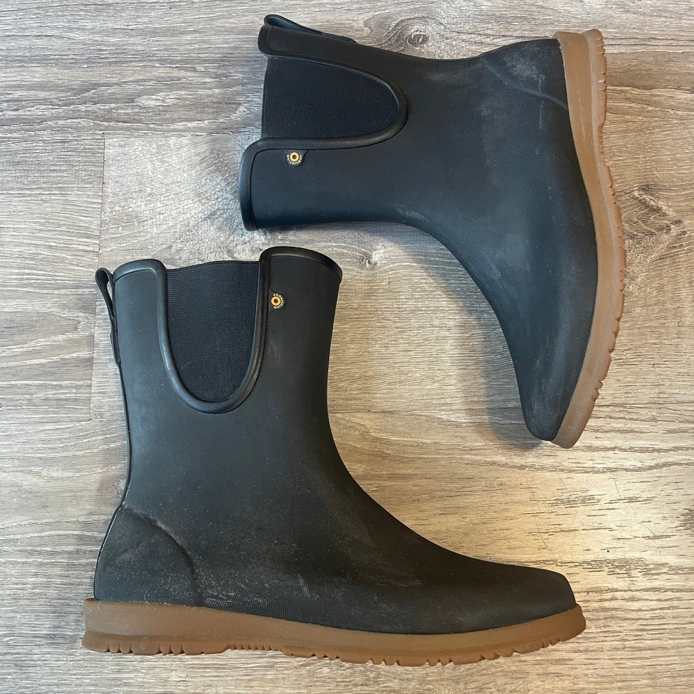 Bogs Sweetpea Tall Waterproof Rain Boots Black Gum Womens 11 72688-001